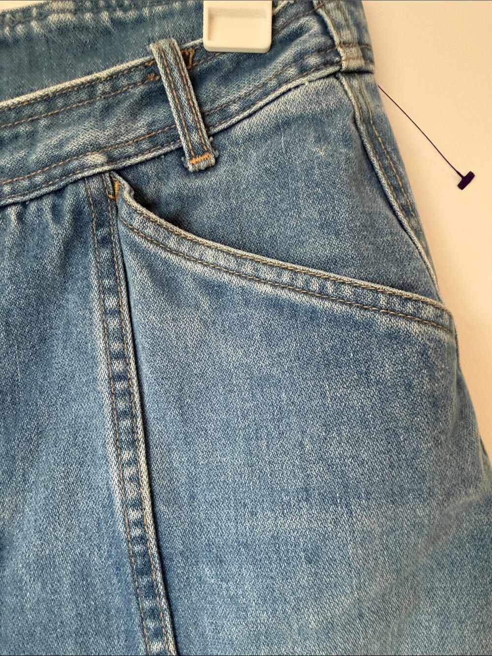 Classic Light Blue Boyfriend Jeans with Front Panel Seams lizwear vintage 1980-9 - Picture 5 of 8
